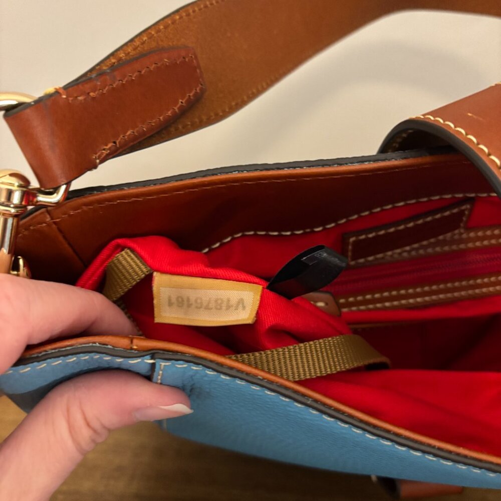 Dooney & Bourke Emerson Brynn Aqua Blue Pebbled Leather Shoulder Bag - Picture 8 of 9